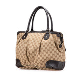 グッチ GGキャンバス スーキー トートバッグ ショルダーバッグ 2WAY 285730 ベージュ ブラウン キャンバス レザー レディース GUCCI 【中古】
